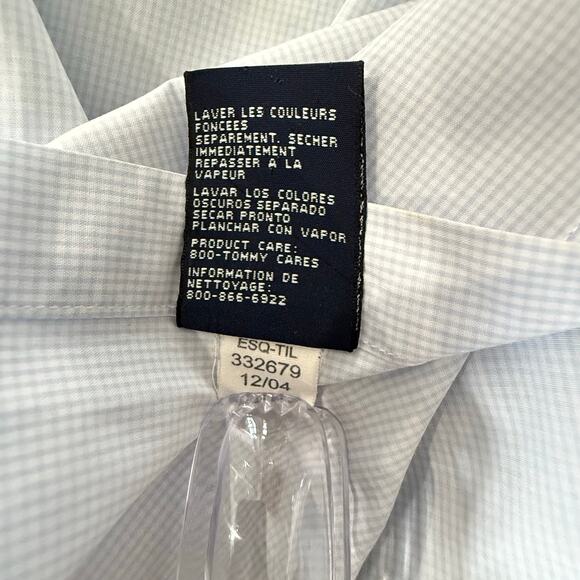 Tommy Hilfiger Men's Casual Shirt Logo Embroidered Crest Micro Plaid - Picture 8 of 11